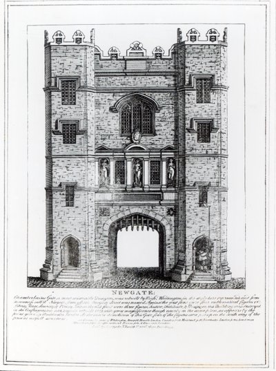 Newgate, London, pub. 1761 af English School